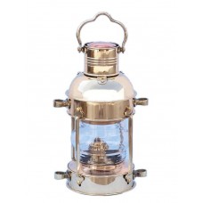 12" Solid Brass Anchor Oil Lantern